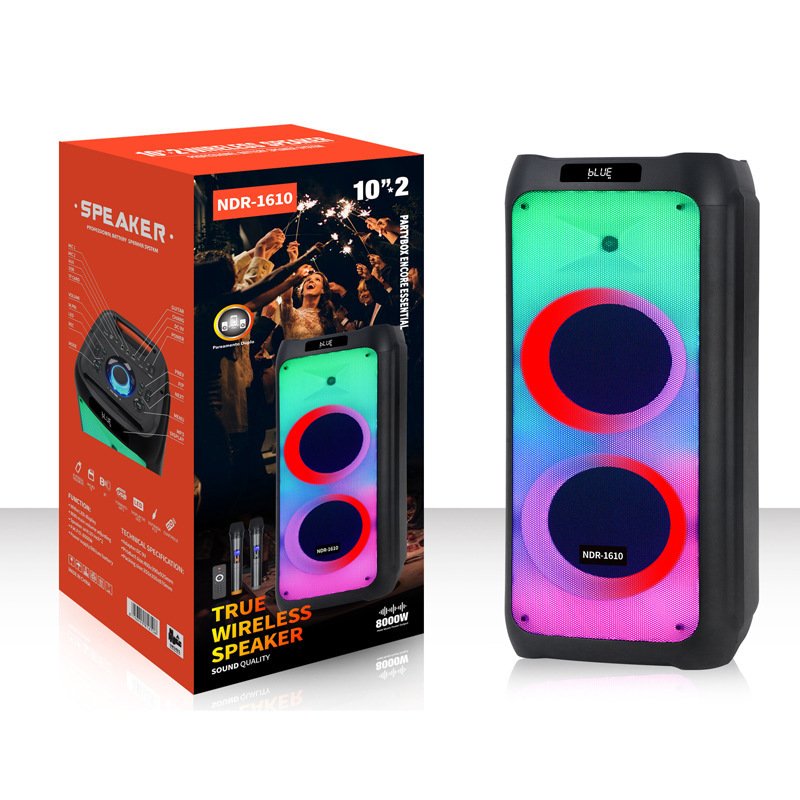 Portable Bluetooth Speaker With Dual 8-Inch Speakers