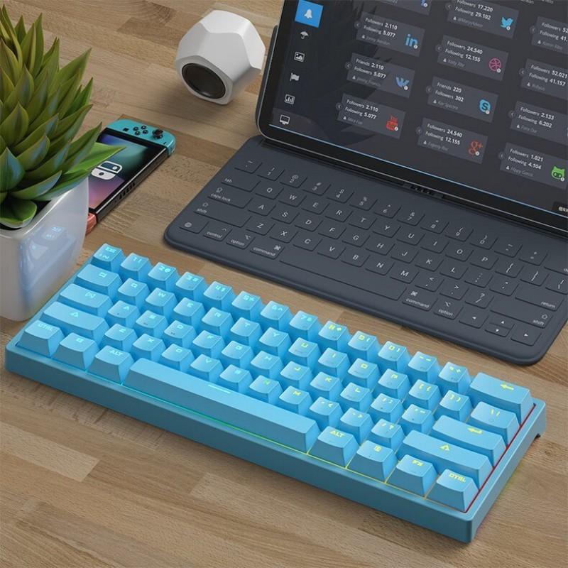 61-key Pluggable Mechanical Keyboard RGB Light Effect Computer Keyboard 61-key Pluggable Mechanical Keyboard RGB Light Effect Computer Keyboard