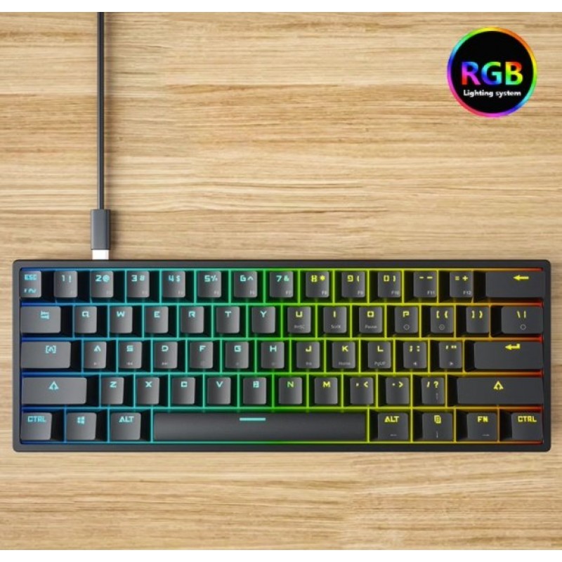 61-key Pluggable Mechanical Keyboard RGB Light Effect Computer Keyboard