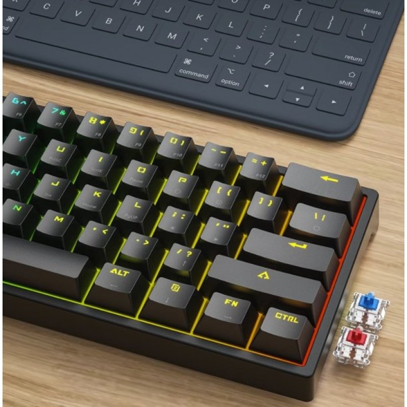 61-key Pluggable Mechanical Keyboard RGB Light Effect Computer Keyboard 61-key Pluggable Mechanical Keyboard RGB Light Effect Computer Keyboard