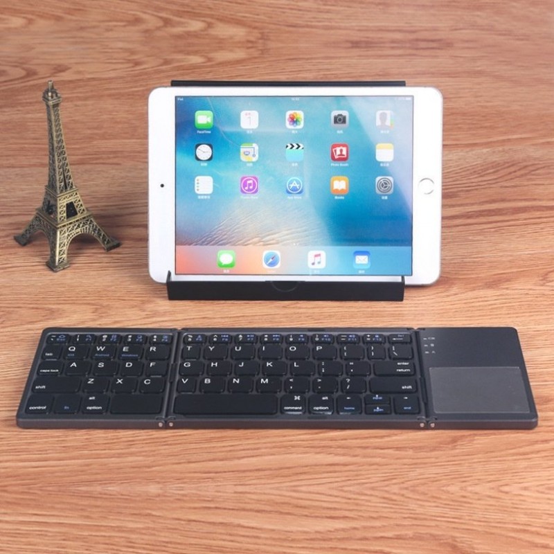 Folding Tablet Phone Computer Wireless Foldable Bluetooth Keyboard Multi-Function Button