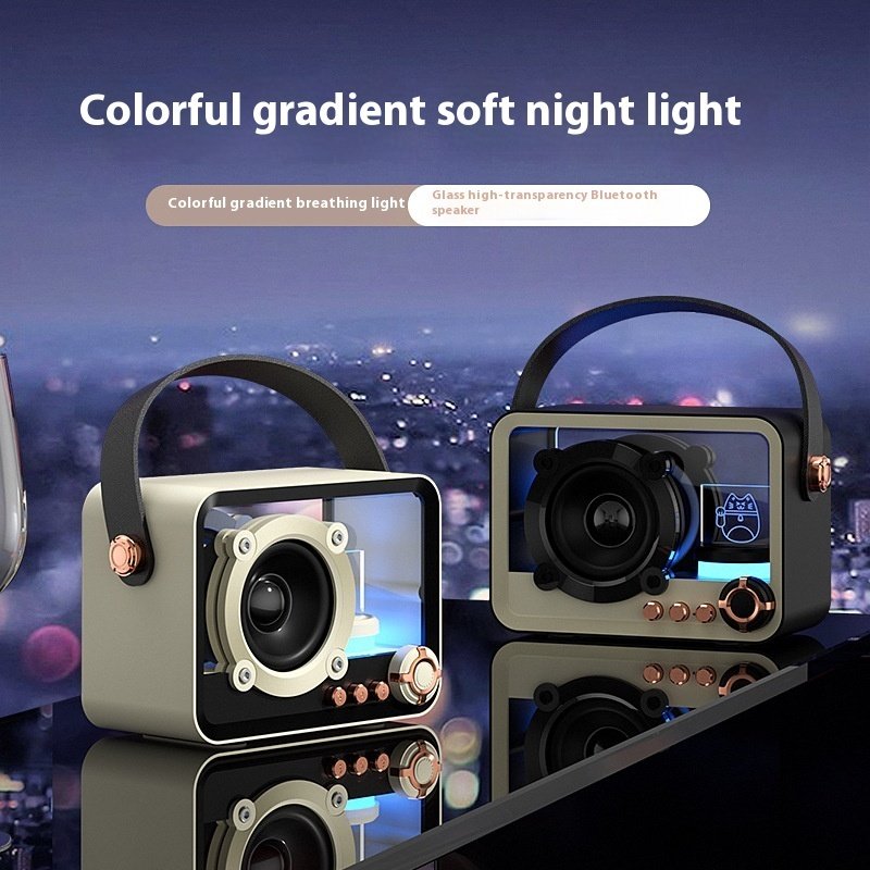 Glass Bluetooth Speaker Portable Mini Outdoor USB Charging